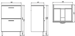Тумба под умывальник Cersanit Melar 70 белый 64129 Тумба под умывальник Cersanit Melar 70 белый 64129, 2