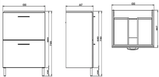 Тумба под умывальник Cersanit Melar 70 белый 64129