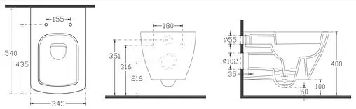 Унитаз подвесной безободковый ISVEA Purita белый 10PL02008