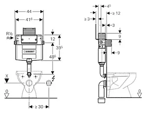 Смывной бачок скрытого монтажа Geberit Omega 12 109.050.00.1 Смывной бачок скрытого монтажа Geberit Omega 12 109.050.00.1, 2