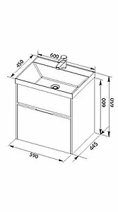 Тумба под умывальник Aquanet Латина 60 белый 00179934, 2