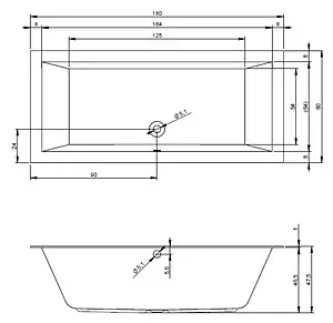 Ванна акриловая Riho LUGO 180x80 B133001005, 3
