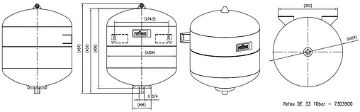 Гидроаккумулятор Reflex DE 33л 10 бар 7303900