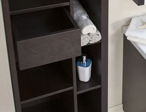 Шкаф-пенал подвесной Aquaton Брайтон 46 белый/венге 1A176803BR500