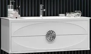 Тумба под умывальник подвесная Opadiris Ибица 120 белый глянец/хром 00-00007283, 1