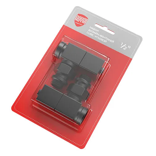 Комплект вентилей запорных угловых ½" в/н Royal Thermo Cube черный RTE 56.0009 Комплект вентилей запорных угловых ½" в/н Royal Thermo Cube черный RTE 56.0009
