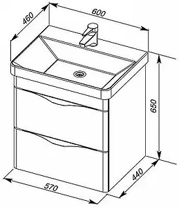 Тумба под умывальник Aquanet Орлеан 60 белый 00183081, 2