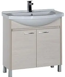 Тумба-умывальник напольная Aquanet Донна 80 дуб белый 00169042+00168864, 1