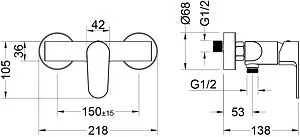 Смеситель для душа Aquatek Оберон чёрный матовый AQ1260MB Смеситель для душа Aquatek Оберон чёрный матовый AQ1260MB, 2