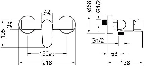 Смеситель для душа Aquatek Оберон чёрный матовый AQ1260MB