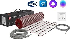 Теплый пол (нагревательный мат) Royal Thermo Flat Mat 300Вт 2м² RTFM 2-150-2 комплект с RTI-16, 5