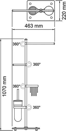 Стойка для аксессуаров Wasserkraft хром K-1248