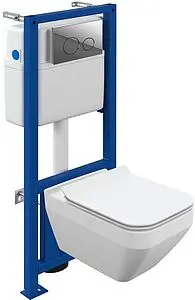 Комплект 6 в 1 Cersanit Crea Square CO DPL EO slim 64443 с кнопкой Twins хром глянцевый, 1