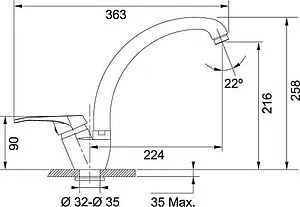 Смеситель для кухни Franke Vega ваниль 115.0328.177 Смеситель для кухни Franke Vega ваниль 115.0328.177, 2