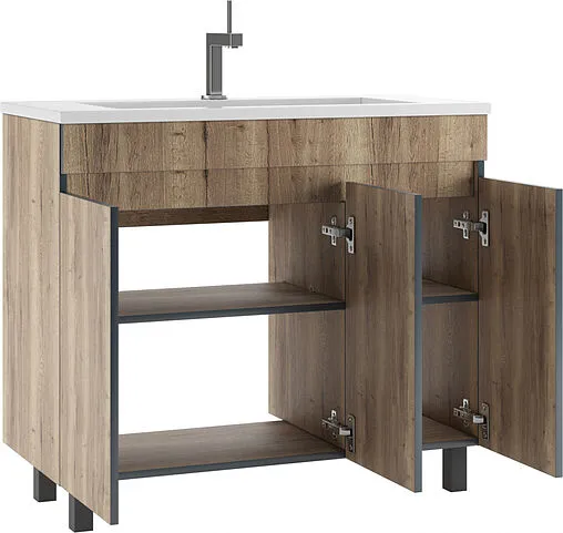 Тумба под умывальник напольная Домино Modul 100 дуб галифакс табак DD5402T