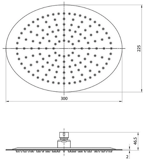 Лейка верхнего душа с потолочным креплением Lemark хром LM9484S