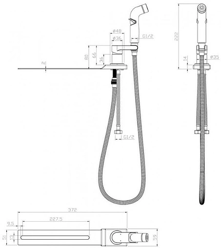 Гигиенический душ со смесителем Lemark Solo хром/белый LM7170CW