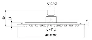 Лейка верхнего душа Bossini Twiggy хром I00583.030 Лейка верхнего душа Bossini Twiggy хром I00583.030, 2