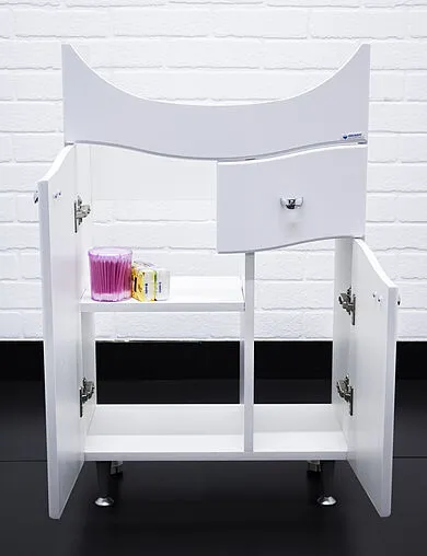 Тумба-умывальник напольный Айсберг Волна 55 белый DA1017T+Вн МуБ03