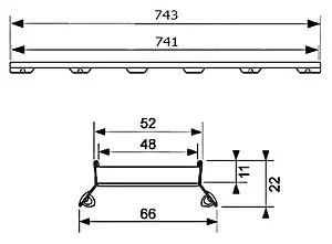 Решетка для лотка под плитку 743мм TECEdrainline Plate II 600872 Решетка для лотка под плитку 743мм TECEdrainline Plate II 600872, 4