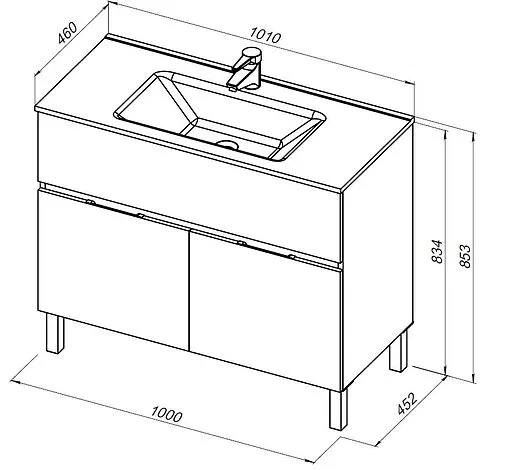 Тумба под умывальник напольная Aquanet Алвита New 70 дуб веллингтон 00303902