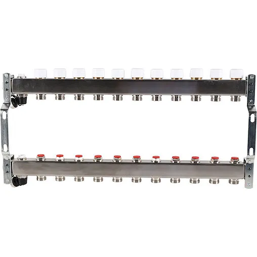 Группа коллекторная без расходомеров 11 отводов 1&quot;в/в x ¾&quot;ек Rommer RMS-3201-000011