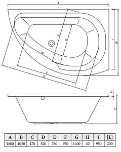 Ванна акриловая C-bath Aqua 160x105 R CBA00302R Ванна акриловая C-bath Aqua 160x105 R CBA00302R, 2