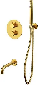 Термостат для 2 потребителей WHITECROSS Y brushed gold золото брашированное YSET10GLB, 1