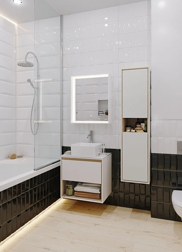 Тумба под умывальник подвесная Cersanit Louna 60 белый/дуб Эврика SP-SZ-LOU60-BL/Wh