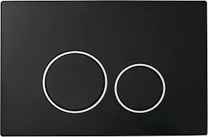 Клавиша смыва для унитаза Aquanika Basic R-type 01.02.02202 кнопки/черный матовый, кольца/хром глянцевый, 1