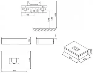 Тумба под умывальник подвесная Ravak SD Formy 80 орех X000001035 Тумба под умывальник подвесная Ravak SD Formy 80 орех X000001035, 2