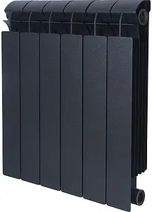 Радиатор биметаллический 6 секций Global Style Plus 500 черный Радиатор биметаллический 6 секций Global Style Plus 500 черный, 1