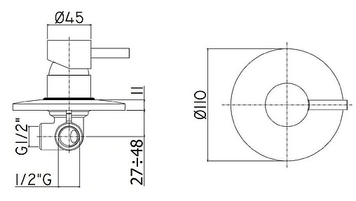 Смеситель для душа скрытого монтажа Paffoni Light хром LIG011CR