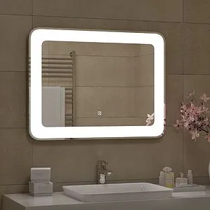 Зеркало с подсветкой Continent Velvette Led 90x70 с подогревом белый ЗЛП1759 Зеркало с подсветкой Continent Velvette Led 90x70 с подогревом белый ЗЛП1759, 4