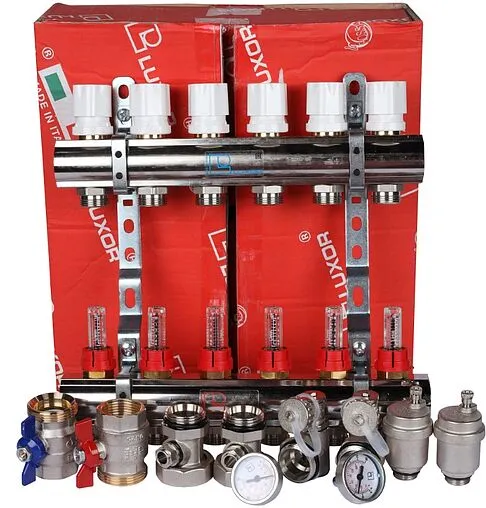 Группа коллекторная с расходомерами 6 отводов 1&quot;в/в x ¾&quot;ек Luxor CD 473M/6 15652706MN