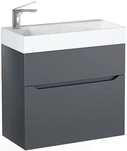 Тумба-умывальник подвесная Raval Brik 65 антрацит Brk.01.65/P/A/RL+17065-KL