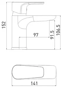 Смеситель для раковины Gross Aqua Evo чёрный матовый 6241297MB, 2
