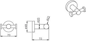 Крючок двойной Aquatek Вега хром AQ4002CR Крючок двойной Aquatek Вега хром AQ4002CR, 2