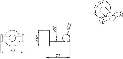 Крючок двойной Aquatek Вега хром AQ4002CR