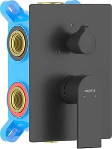 Смеситель для ванны скрытого монтажа Aquatek Лира чёрный матовый AQ1447MB Смеситель для ванны скрытого монтажа Aquatek Лира чёрный матовый AQ1447MB, 1