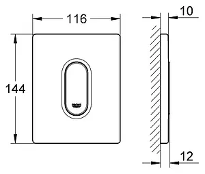 Клавиша смыва для писсуара Grohe Arena Cosmopolitan 38857000 хром глянцевый Клавиша смыва для писсуара Grohe Arena Cosmopolitan 38857000 хром глянцевый, 3
