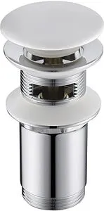 Выпуск автоматический для раковины с переливом TIMO белый, хром 8011/00-16, 1