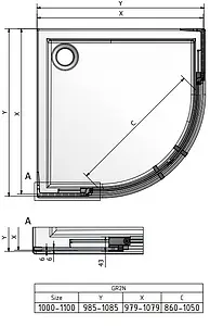 Душевое ограждение 1000x1000мм прозрачное стекло Roltechnik Elegant Neo Line GR2N/1000 187-1100000-00-02 Душевое ограждение 1000x1000мм прозрачное стекло Roltechnik Elegant Neo Line GR2N/1000 187-1100000-00-02, 2
