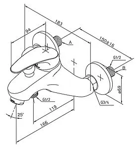 Смеситель для ванны Damixa Lyra хром 511000000, 2