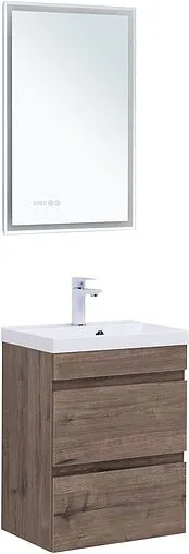 Тумба-умывальник подвесная Aquanet Нота New 50 дуб веллингтон/табак 00334190+00284237