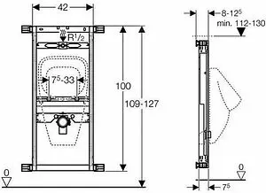 Инсталляция для писсуара Geberit Kombifix 457.686.00.1, 2