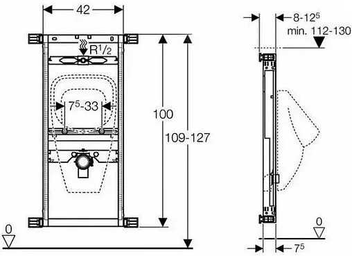 Инсталляция для писсуара Geberit Kombifix 457.686.00.1