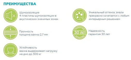 Ванна стальная Tevro 170х70 белый лотос T-72902