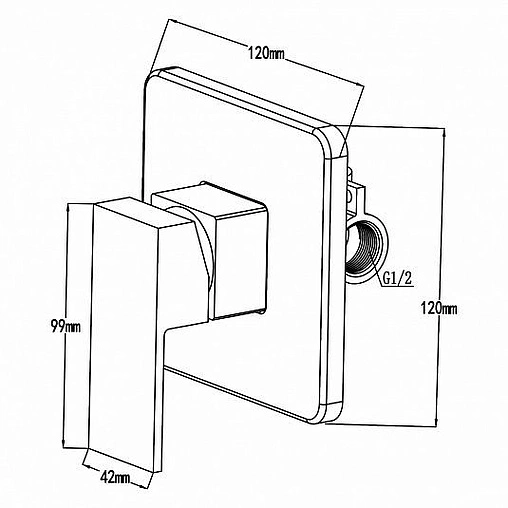 Смеситель для душа скрытого монтажа Swedbe Platta хром 5534