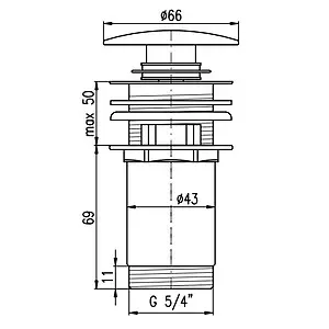 Выпуск автоматический для раковины с переливом Rav Slezak бронза MD0484SM Выпуск автоматический для раковины с переливом Rav Slezak бронза MD0484SM, 2